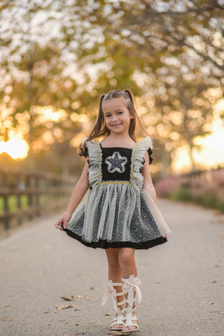 Stardust Shimmer Velvet and Tulle Pinafore Set & Lace Top Bundle **Pre-Order ETA Mid Dec.**