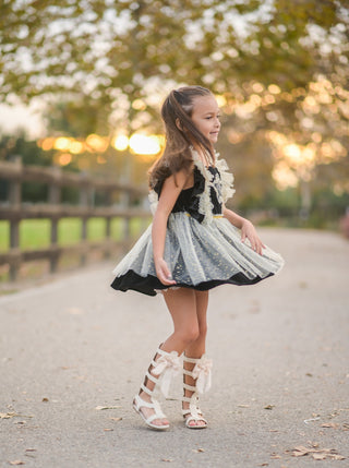 Stardust Shimmer Velvet and Tulle Pinafore Set **Pre-Order ETA mid Dec.**