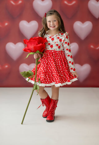 Roses & Heart Twirl Dress