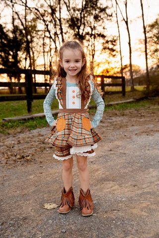 Pumpkin Pie Blue Lace Top Bundle-Ready to ship