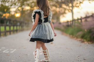 Stardust Shimmer Velvet and Tulle Pinafore Set **Pre-Order ETA mid Dec.**