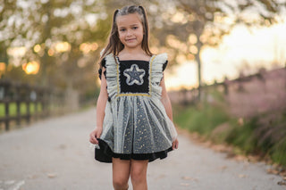 Stardust Shimmer Velvet and Tulle Pinafore Set **Pre-Order ETA mid Dec.**