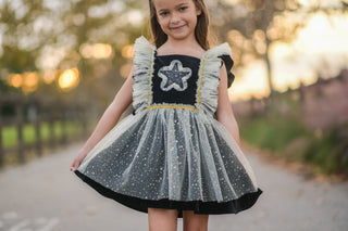Stardust Shimmer Velvet and Tulle Pinafore Set **Pre-Order ETA mid Dec.**