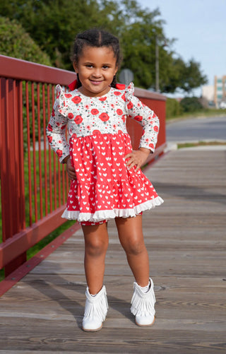 Roses & Heart Twirl Dress