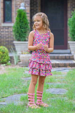 Cherry Blossom Tank and Skort Set