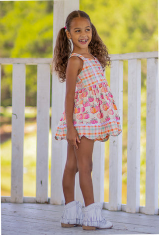 Plaid About Pumpkins Scalloped Tunic Set **Pre Order ETA Mid October**