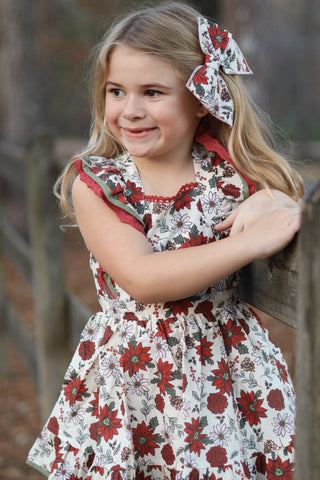 Poinsettia Petals Pinafore