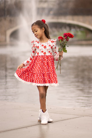 Roses & Heart Twirl Dress