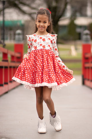 Roses & Heart Twirl Dress