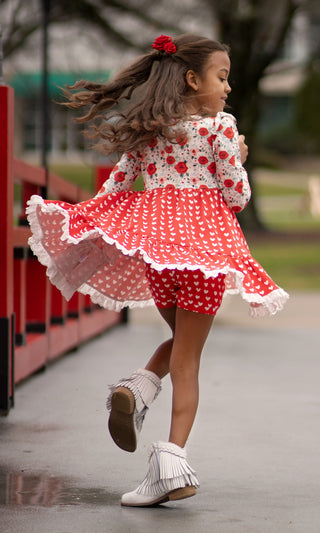 Roses & Heart Twirl Dress