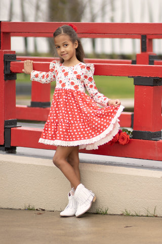 Roses & Heart Twirl Dress