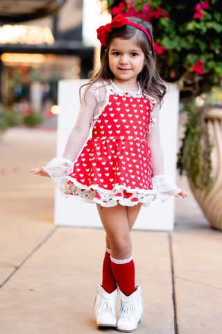 Roses & Heart Skirted Romper