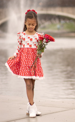 Roses & Heart Twirl Dress