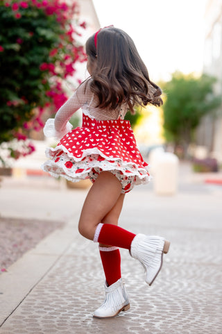 Roses & Heart Skirted Romper