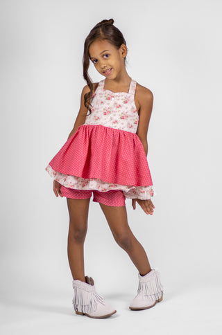 Rosy Bouquest Bliss-Tunic Set