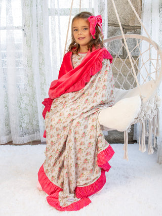 Rosy Bouquet Bliss Minky Luxe Blanket