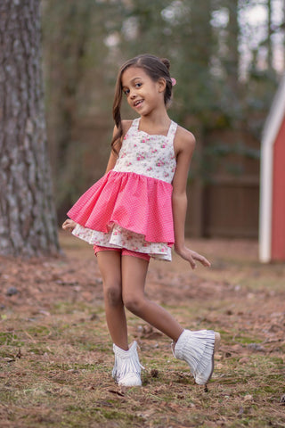 Rosy Bouquest Bliss-Tunic Set