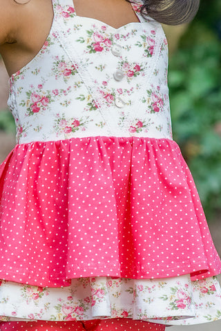 Rosy Bouquest Bliss-Tunic Set