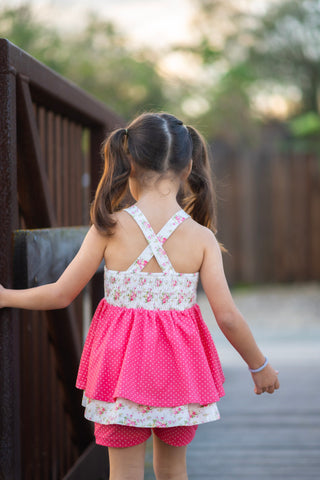 Rosy Bouquest Bliss-Tunic Set