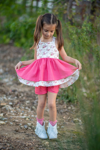 Rosy Bouquest Bliss-Tunic Set