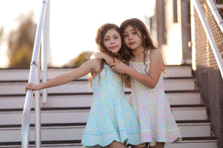 Neon Glow- Blue Scalloped Dress