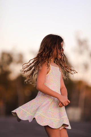 Sunny Neon Glow Scalloped Dress