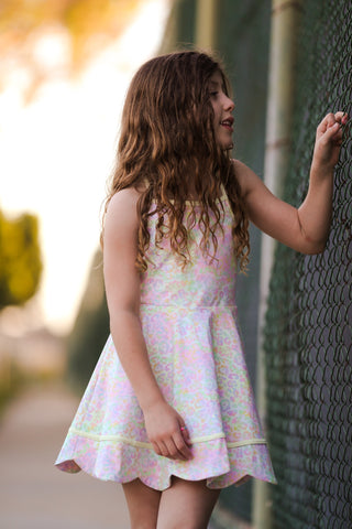 Sunny Neon Glow Scalloped Dress