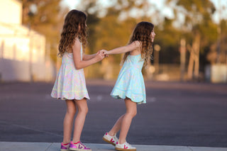 Neon Glow- Blue Scalloped Dress