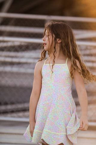 Sunny Neon Glow Scalloped Dress