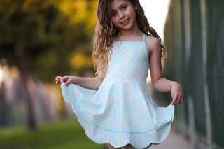 Neon Glow- Blue Scalloped Dress