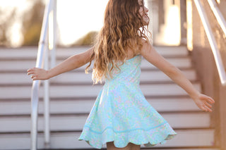 Neon Glow- Blue Scalloped Dress