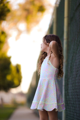 Sunny Neon Glow Scalloped Dress