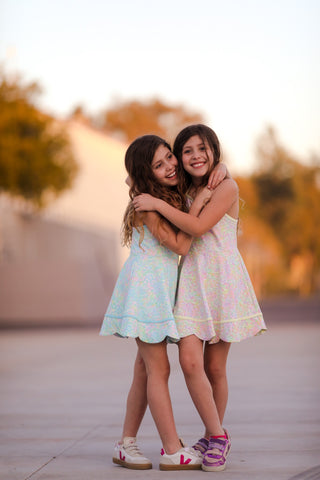 Neon Glow- Blue Scalloped Dress