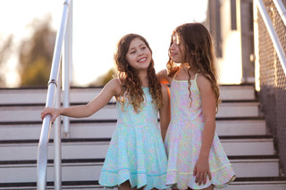 Neon Glow- Blue Scalloped Dress