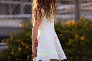 Sunny Neon Glow Scalloped Dress