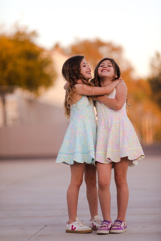 Neon Glow- Blue Scalloped Dress