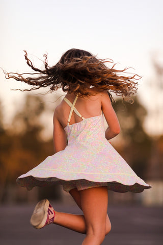 Sunny Neon Glow Scalloped Dress