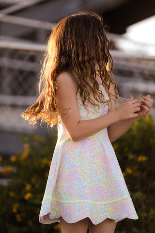 Sunny Neon Glow Scalloped Dress