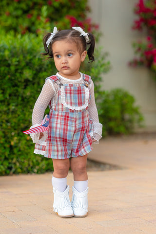 Liberty Lane Plaid Overalls **Pre-Order ETA ships Mid-end of May**