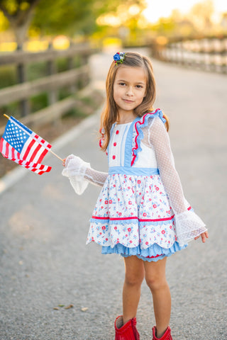 Freedom Floral Scalloped Tunic Set