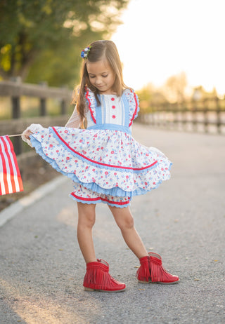 Freedom Floral Scalloped Tunic Set