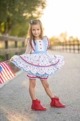 Freedom Floral Scalloped Tunic Set