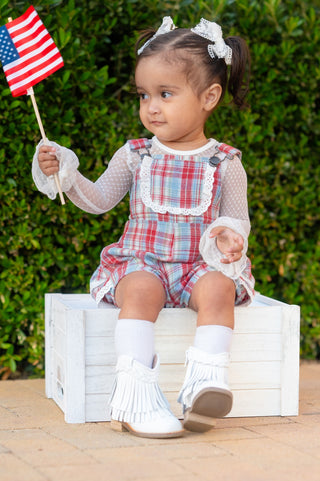 Liberty Lane Plaid Overalls