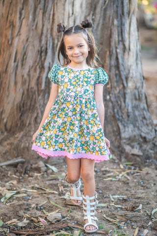 Lucky Little Charm- Puff-Sleeved Twirl Dress Set