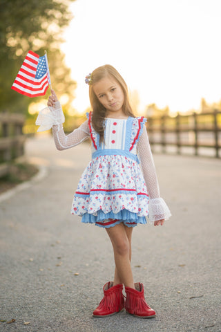 Freedom Floral Scalloped Tunic Set
