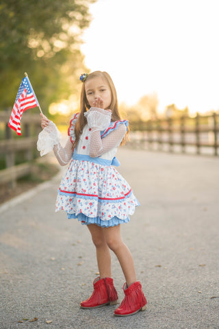 Freedom Floral Scalloped Tunic Set