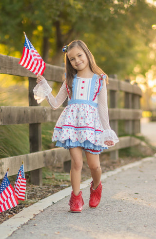 Freedom Floral Scalloped Tunic Set