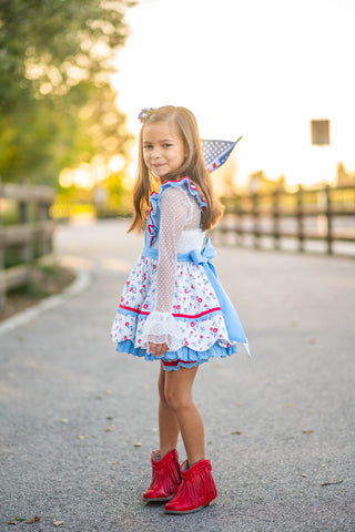 Freedom Floral Scalloped Tunic Set