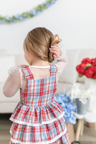 Liberty Lane Plaid Overalls Dress