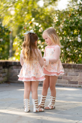 Fancy Florals Skirted Romper